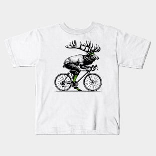 Cycling Elk Kids T-Shirt